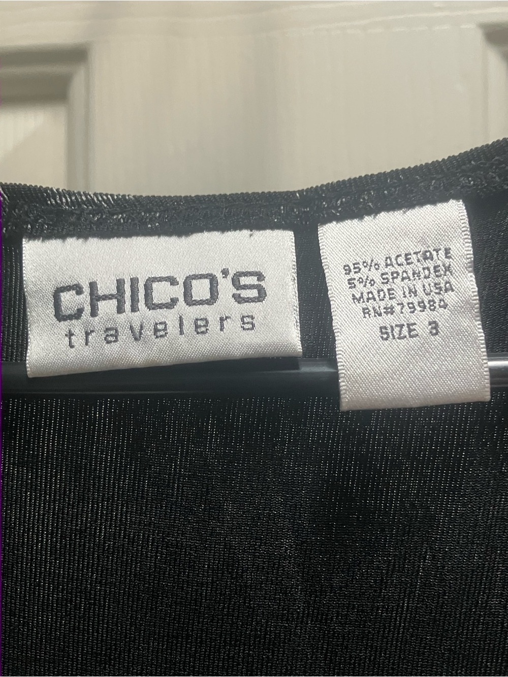 Chico's Black Travelers Stretch Top - Picture 2 of 3